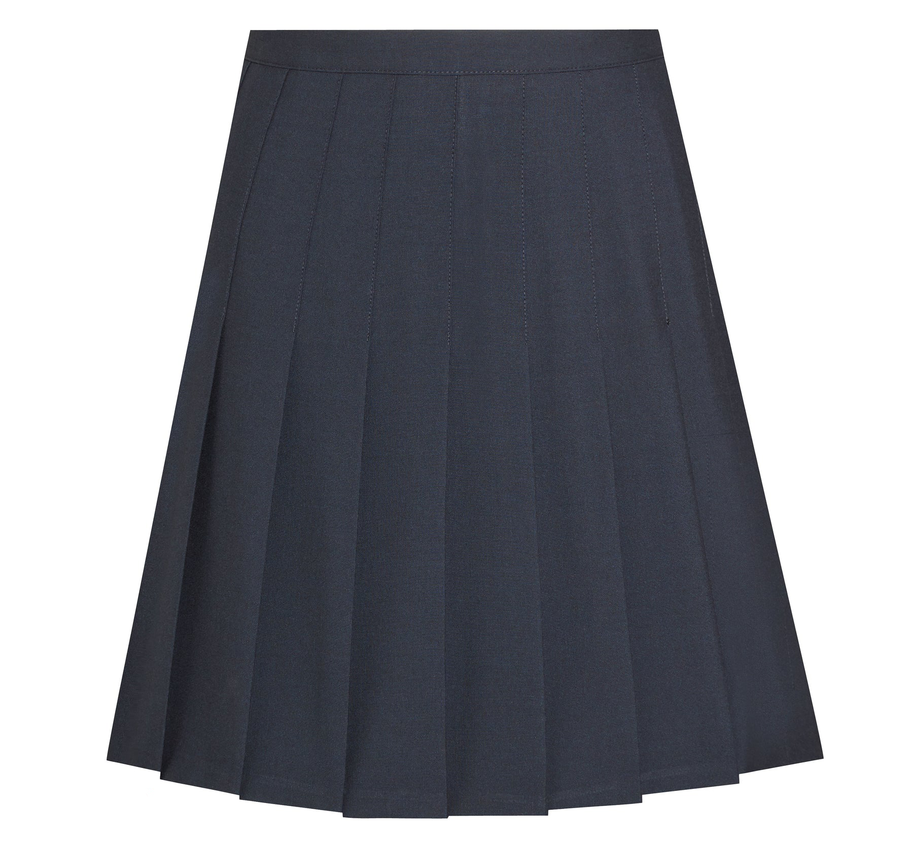 DL972 Navy Stitchdown knife pleat senior skirt