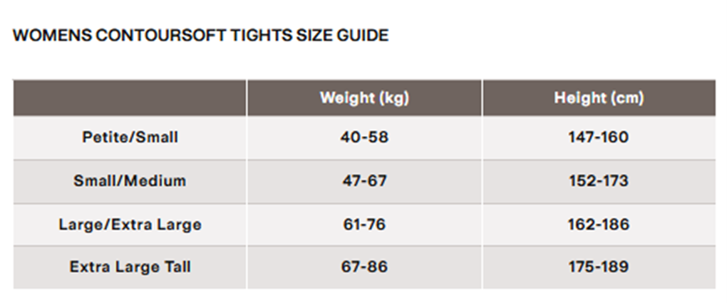 STIRRUP light BLOCH SIZE GUIDE