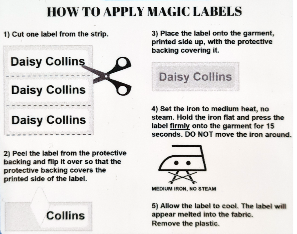 Magic Iron On Labels | Valentino Schoolwear