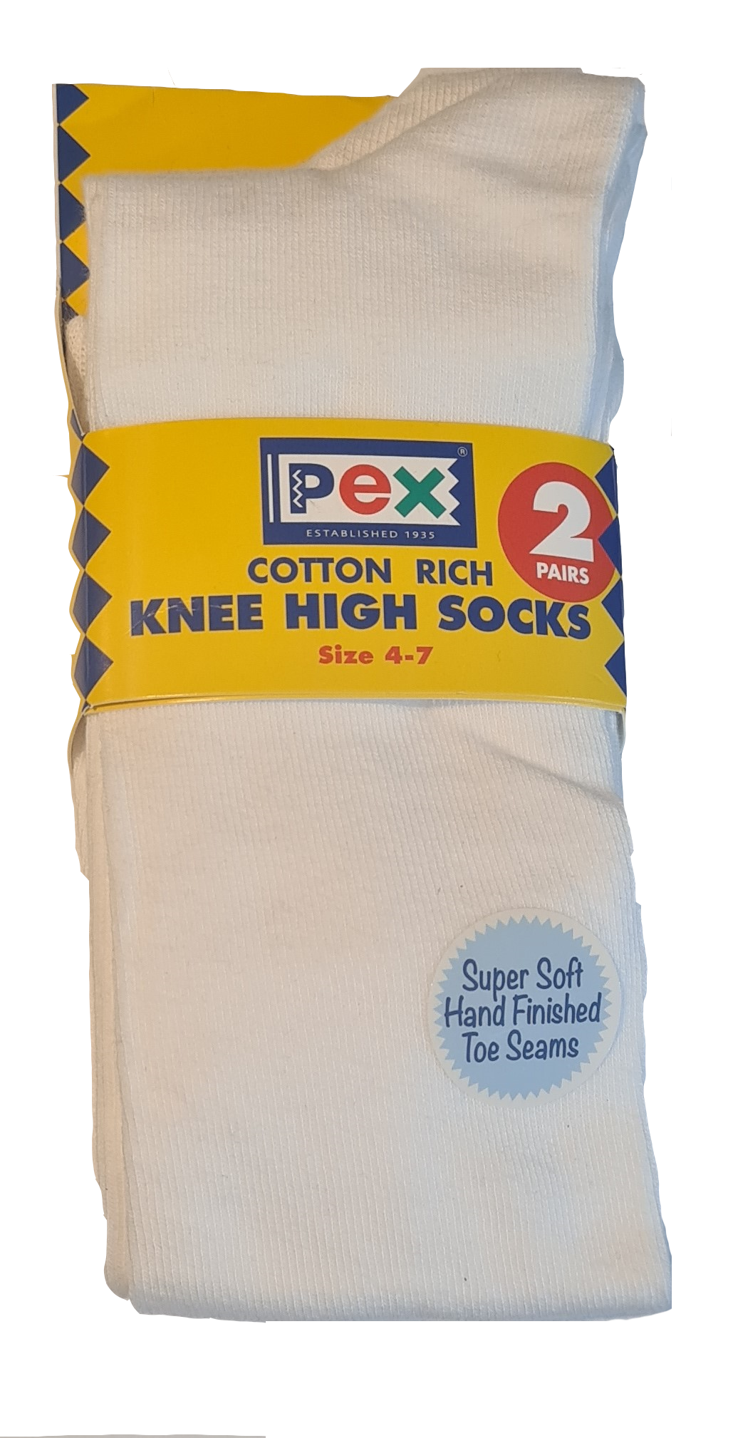 knee high sock white 2pk