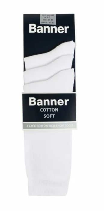 short sock 3pk white